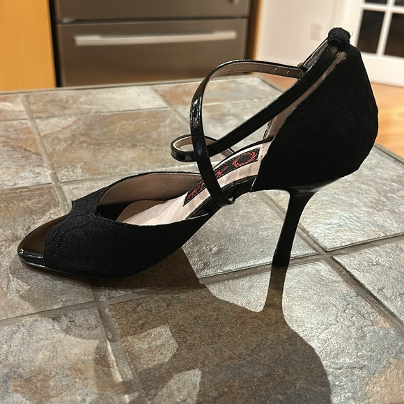 Natural Spin Ballroom 3” height heels dance shoes. Black lace. - Picture 5 of 9